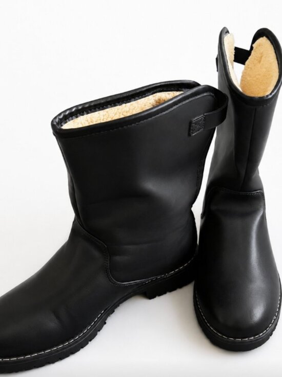 Nautica Shoes - Nautica Oren Black Leather Boots with Warm Lining Size 8.5